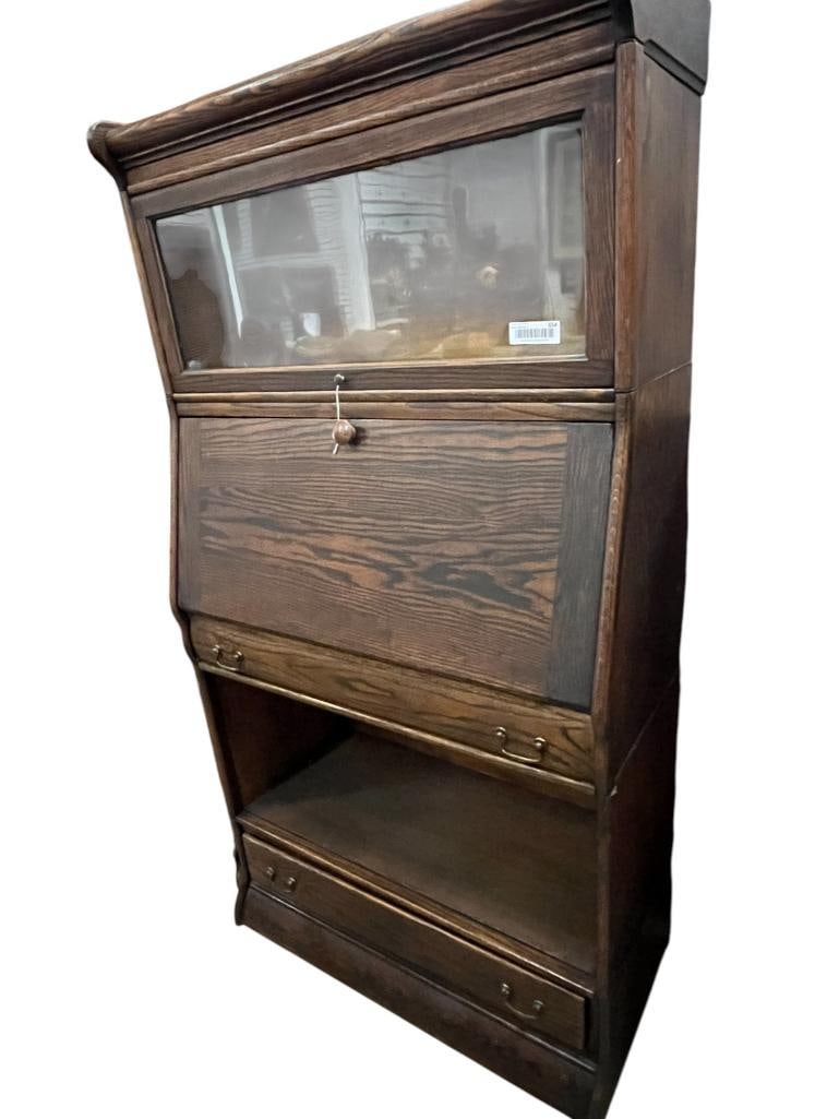 Oak Barrister Bookcase Desk (1 of 2)