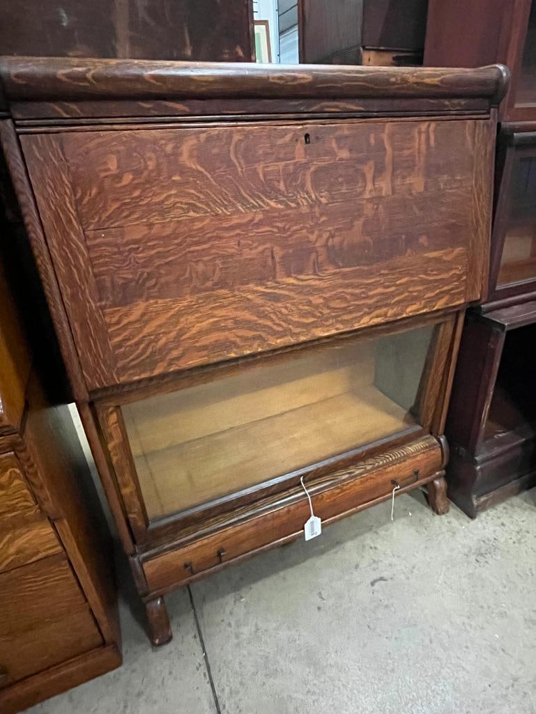 Oak Sectional Bookcase with Desk (1 of 2)