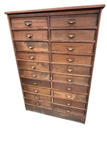 Oak 20 Drawer Cabinet