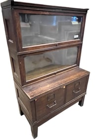 Oak Bookcase with 2 Drawers