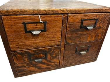 Oak 4 Drawer File Cabinet