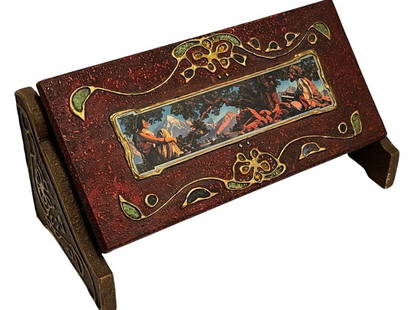 Rare Maxfield Parrish Candy Box with Stand: Rare Maxfield Parrish Candy Box with Stand. Highly decorated with "The Rubaiyat" 1916. Box Approx. 12.25 x 6 x 3