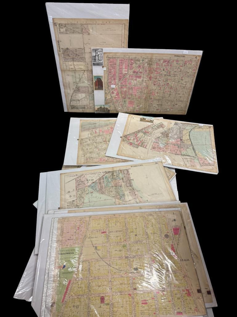 Early 1900's Syracuse NY Maps: Early 1900's Syracuse NY Maps. Approx. 23 x 32 inches. Approx. 25 pieces.