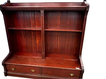 Victorian Walnut Shelf / Bookcase: Victorian Walnut Shelf / Bookcase with six shelves. Approx. 66h x 68w x 21d inches.