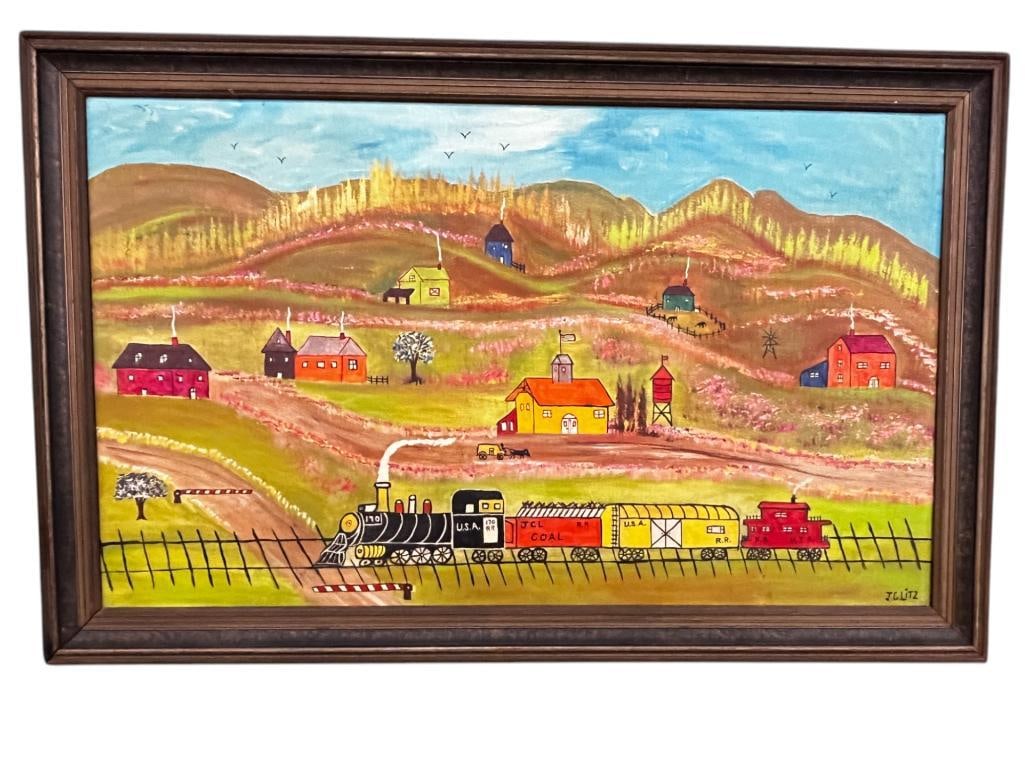 J.C. Litz signed oil on Board (1 of 5)