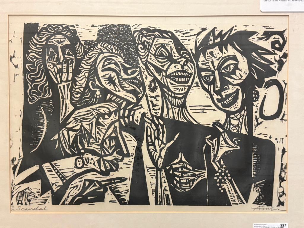Irving Amen signed Woodcut (1 of 8)