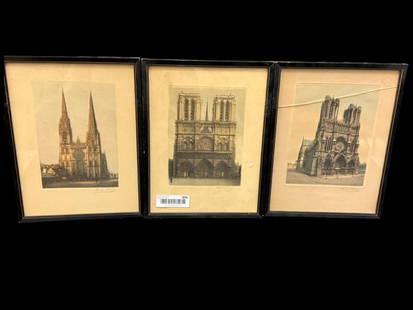 3 Victor Valery Etchings: 3 Victor Valery Etchings. Frames approx. 9.5 x 12.5 inches.
