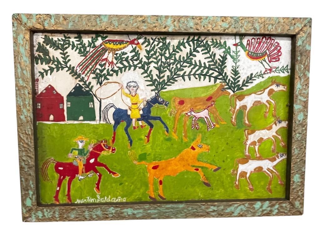 Martin Saldana signed oil on board (1 of 4)