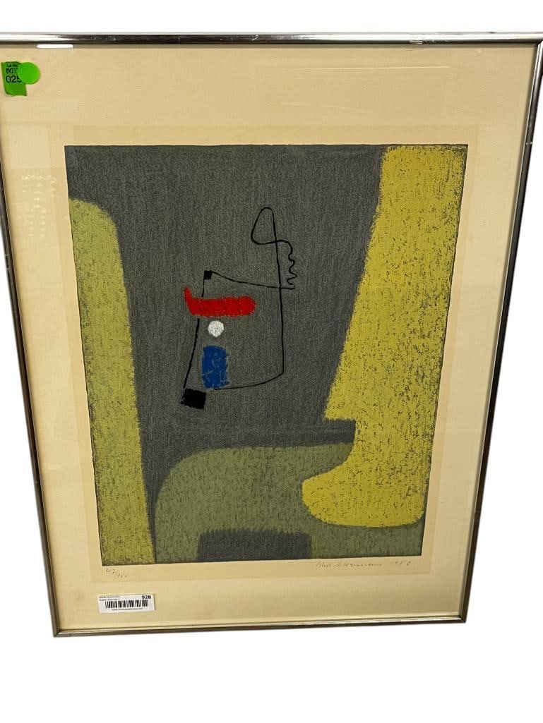 Max Ackermann signed & numbered print: Max Ackermann (1887-1975) signed & numbered print, 47/100. 1952. approx. 15 x 21 inches. Frame approx. 20 x 27 inches.