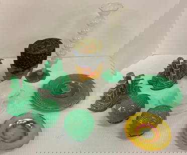 Steuben Art Glass, Mueller Vase, Fiesta Ware etc: Steuben Art Glass, Mueller Vase, Fiesta Ware, Art Glass and more. 10 pieces.