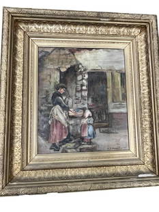 M.F. Nemill 1931 signed oil on canvas: M.F. Nemill 1931 signed oil on canvas. Approx. 11.5 x 13.5 inches. Frame approx. 19 x 21 inches.