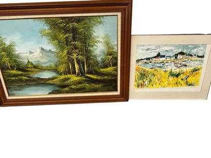 Yolande Ardissone Signed Artist Proof etc: Yolande Ardissone Signed Artist Proof and Stanton signed oil on canvas. Stanton approx. 23 x 36 inches. Frame approx. 32 x 4 inches.
