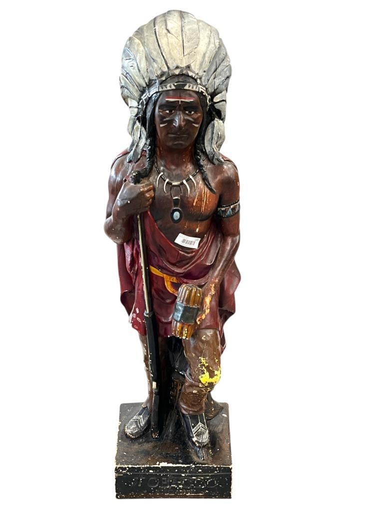 Cigar Store Indian: Cigar Store Indian by Burwood Products Co. Approx. 48 inches tall.