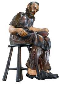 Chalkware Cobbler Sculpture