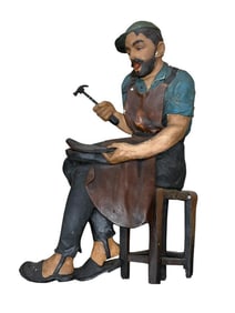 Chalkware Cobbler Sculpture