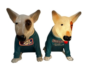 2 Spuds Mackenzie Bud Light Advertising Display Light