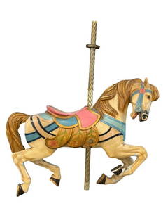 Carousel Horse with pole: Carousel Horse with pole. Approx. 48 high x 60 long x 12 wide, inches. Local pickup or 3rd party shipping only.