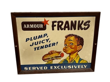Armour Franks Embossed Metal Sign