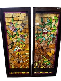 2 Leaded Glass Windows / Doors