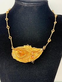 14k Gold and Topaz Necklace