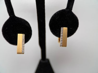 14k Gold and Diamond Earrings