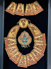 Tibetan Necklace with Coral and Turquoise Stones