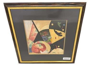 Jennifer Hallock signed mixed media on board