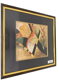 Jennifer Hallock signed mixed media on board
