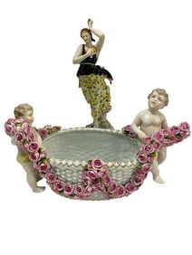 Von Schierholz Cherub Basket and Capodimonte Statue