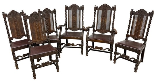 Oak Jacobean Style Chairs