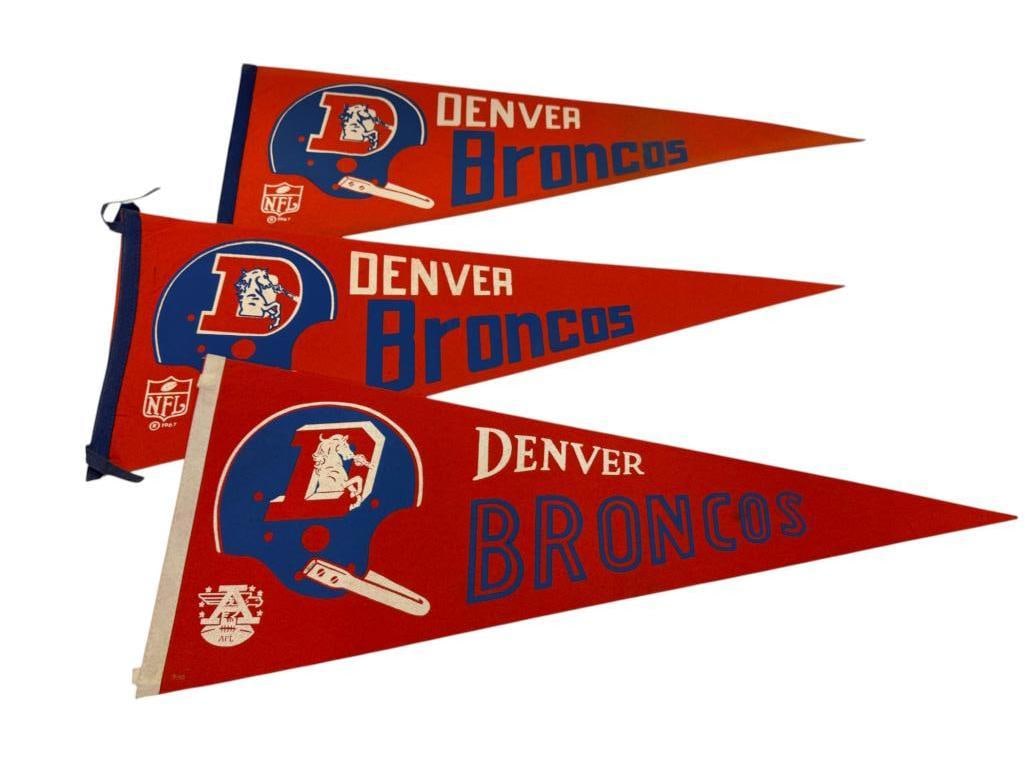 AFL Denver Broncos and 1967 NFL Pennants: AFL Denver Broncos and 1967 NFL Pennants. 3 pieces.