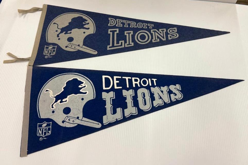 Detroit Lions 1967 NFL Pennants: Detroit Lions 1967 NFL Pennants. 2 pieces.