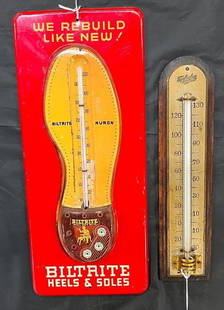 Biltrite Heels & Soles Thermometer etc: Biltrite Heels & Soles Thermometer and Tagliablue Thermometer. 2 pieces.