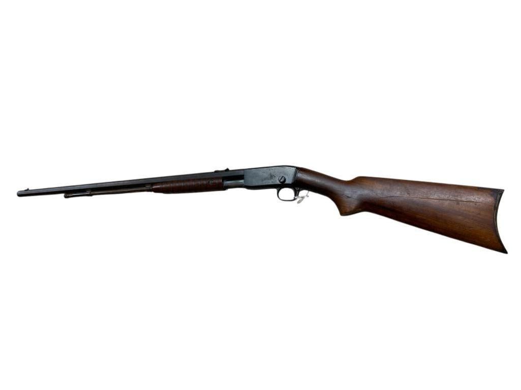 Remington Model 12-C 22 cal. Pump Action Rifle: Remington Model 12-C 22 cal. Pump Action Rifle, serial #639436, octagon barrel approx 24" l, total length approx. 41"