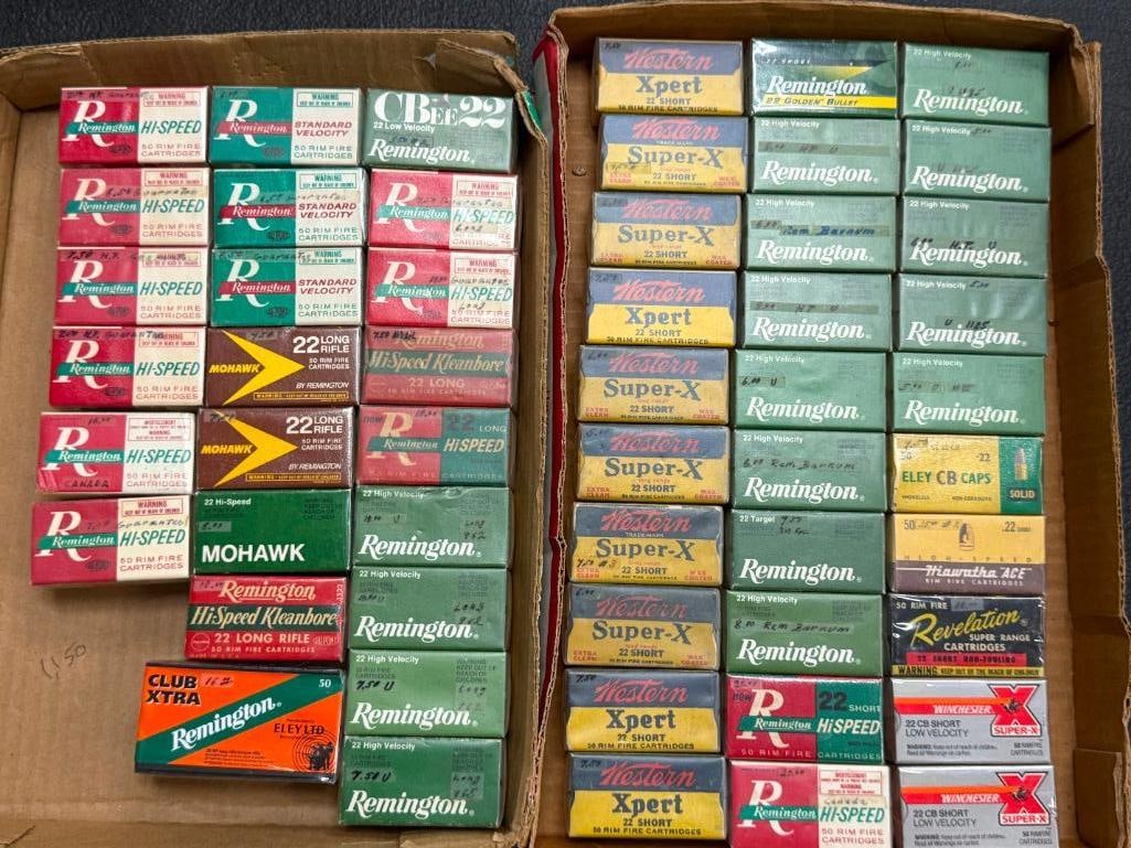 .22 Cartridges Approx. 2,650 rounds: .22 Ammunition Approx. 2,650 rounds Remington, Winchester etc.