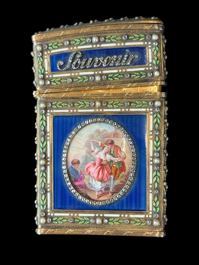Gold and Enamel Carnet de Bal Set with Jewels (1 of 15)