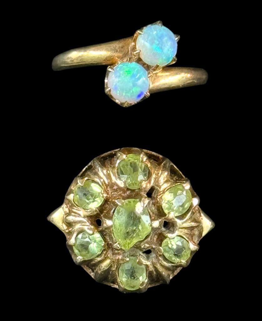 2 10k Gold Rings with Peridot and Opal (1 of 6)