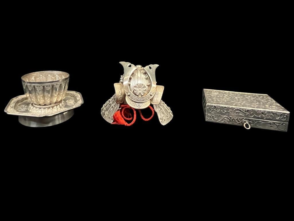 Sterling Silver Samurai Helmet, Box and more (1 of 7)