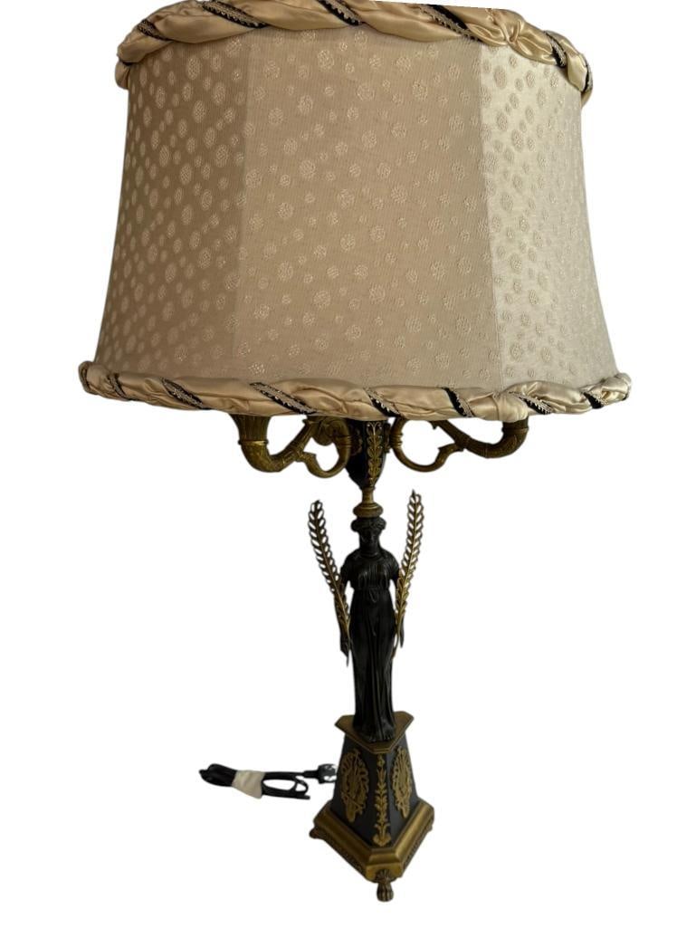 Empire Gilt Bronze Candelabra Lamp (1 of 6)