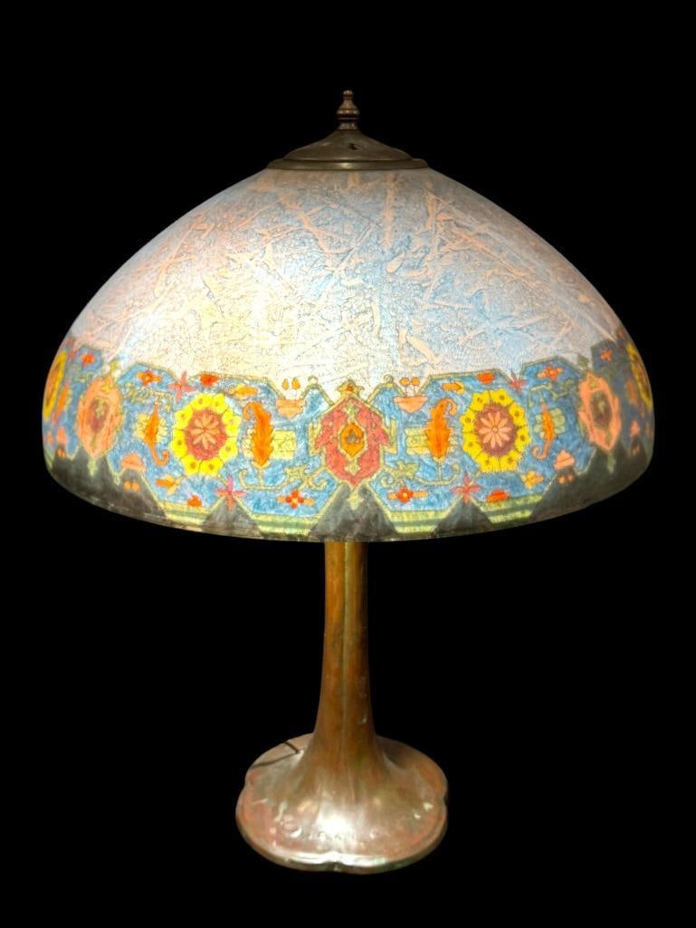 Handel Reverse Painted Persian Border Lamp (1 of 6)
