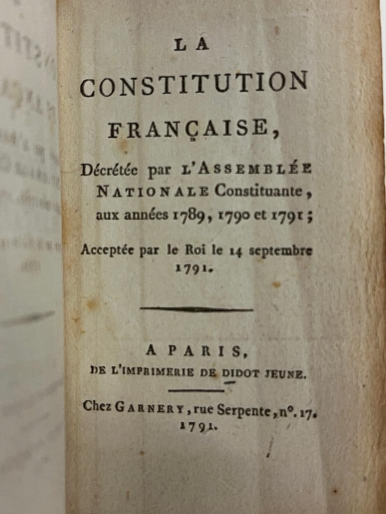 La Constitution Francaise 1791 (1 of 8)