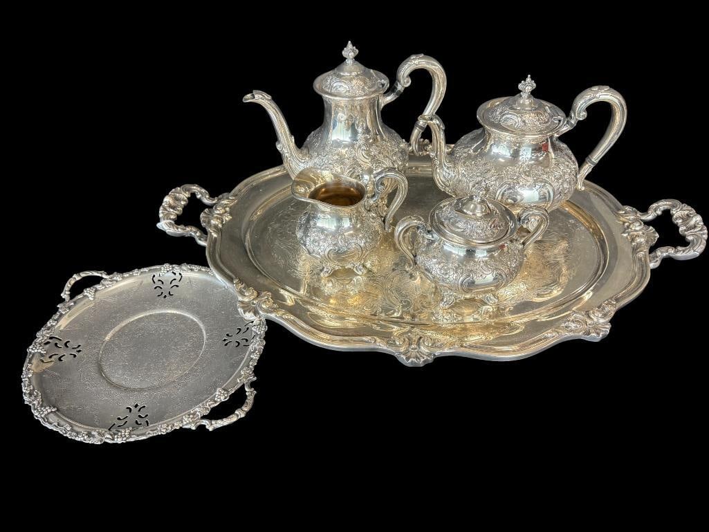 Reed & Barton Silver Plate Coffee, Tea Set (1 of 6)