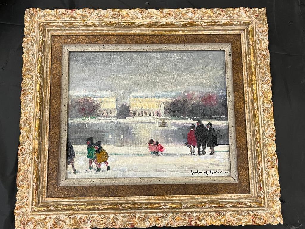 Jules Rene Herve signed oil on canvas: Jules Rene Herve (1887-1981) signed oil on canvas. Approx. 8 x 10 inches. Frame approx. 13.5 x 16 inches.