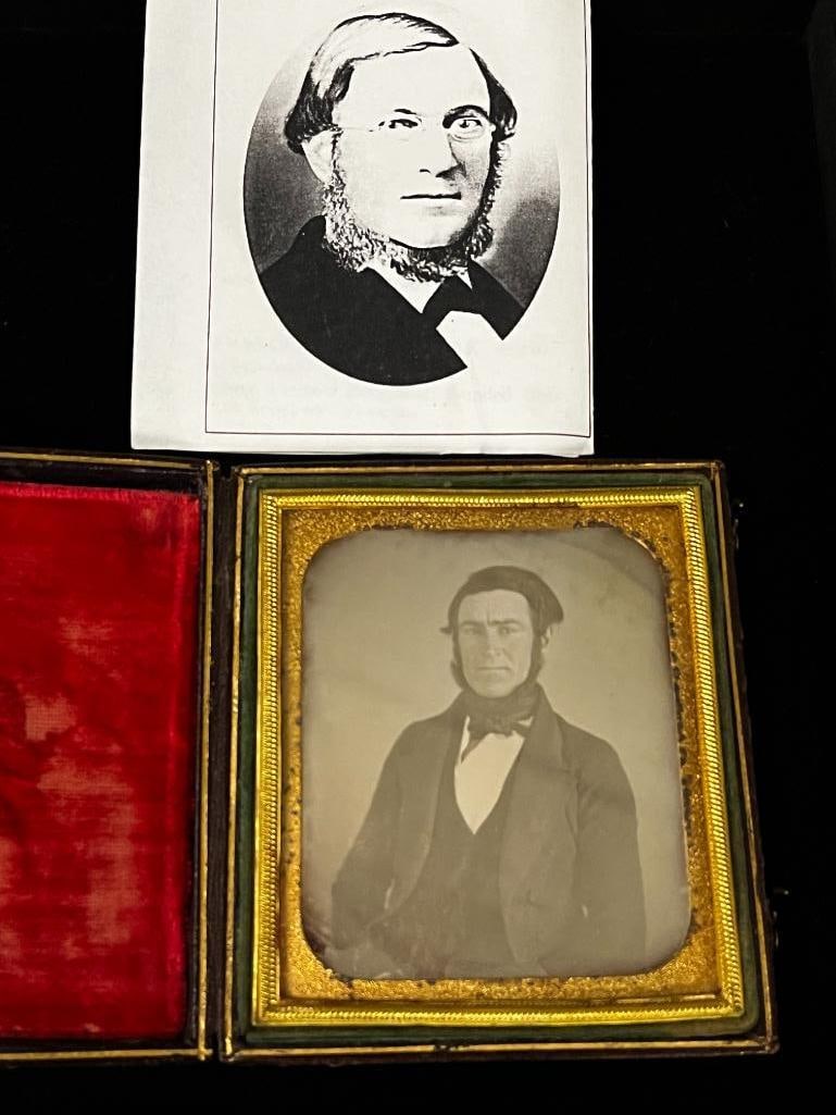 Edward Clark Daguerreotype: Edward Clark (1811-1882) Daguerreotype. He was a financial partner in the Manufacture of Singer Sewing Machine.