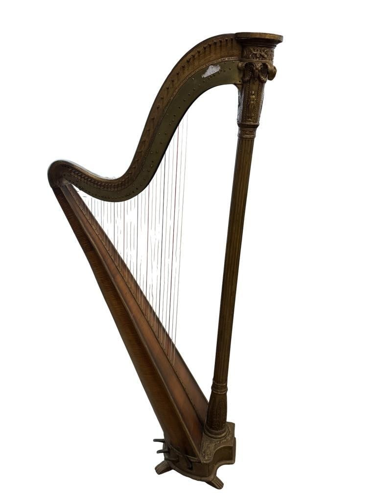 Sebastian Erard Harp: Sebastian Erard Harp. Approx. 68 x 33 x 16 inches.