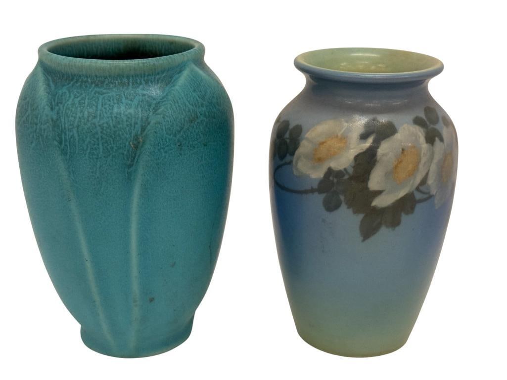 2 Rookwood Pottery Vases: 2 Rookwood Pottery Vases. Approx. 5 inches.