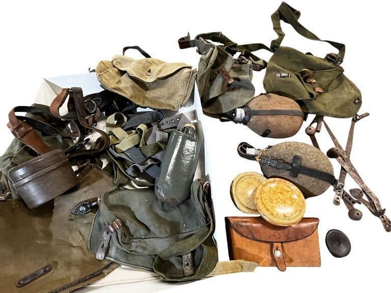 WW2 German Bread Bags and Y straps: WW2 German Bread Bags, canteens, dishes, Y straps and more.