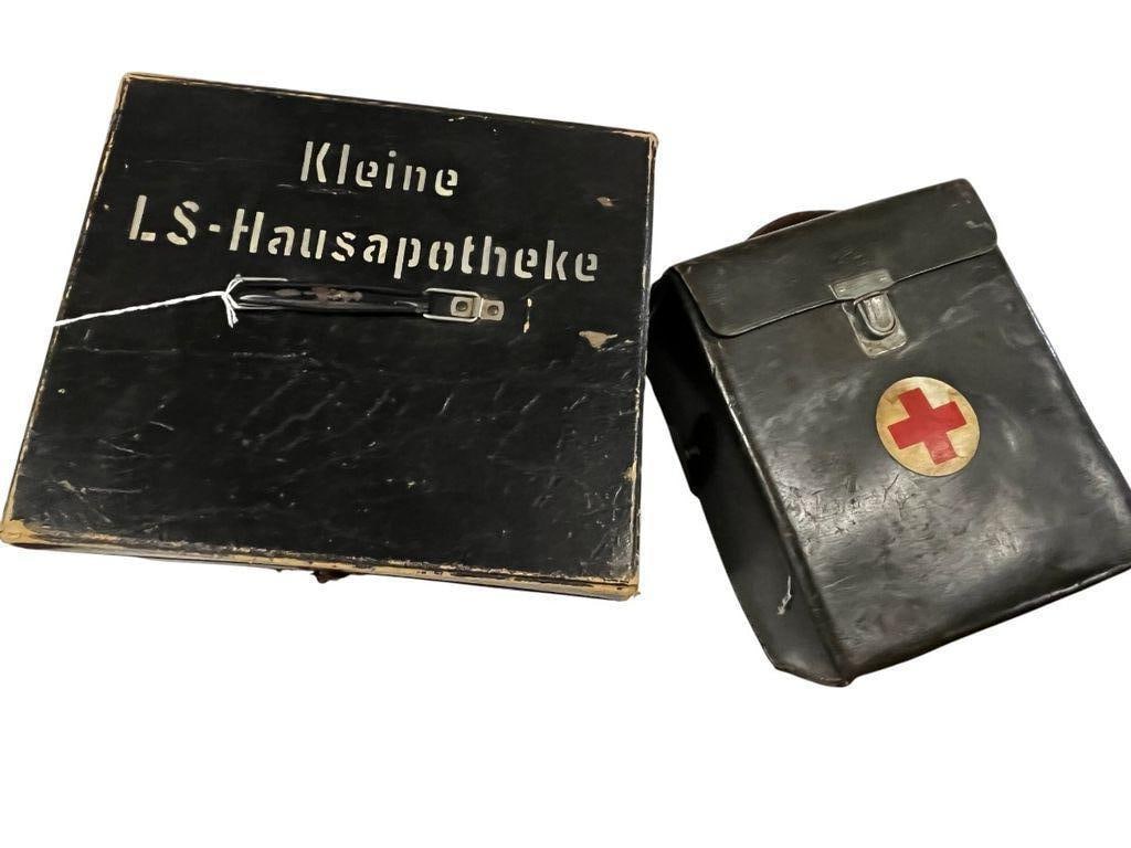 WW2 German House First Aid Kit: WW2 German House First Aid Kit - complete and German Army Vehicle First Aid Case.