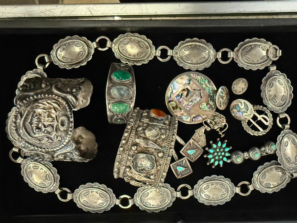 Group of Mostly Silver Jewelry incl Navajo (1 of 4)