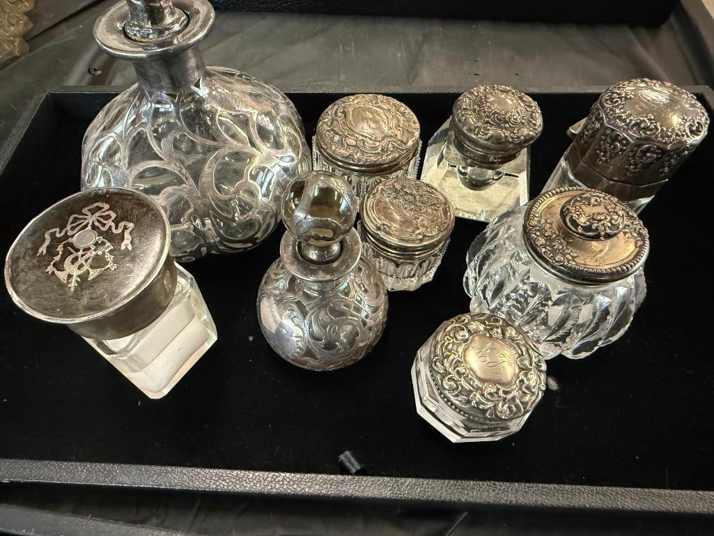 Sterling Silver Dresser Jars, Overlay Bottles and more (1 of 4)
